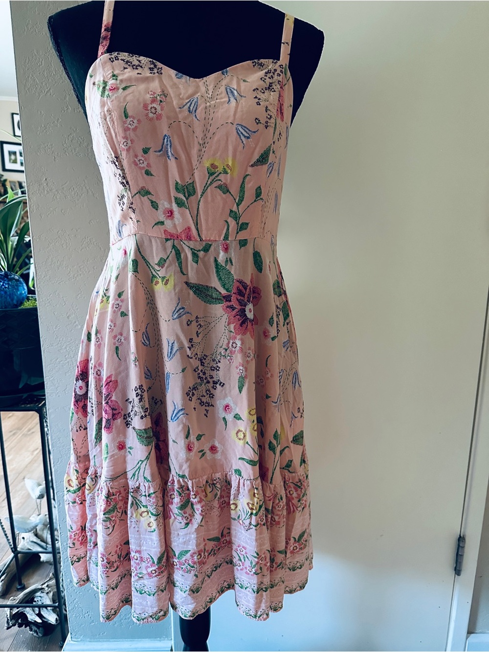 Old Navy Sundress- Medium Smocked  Blush Pink Floral - Picture 3 of 12